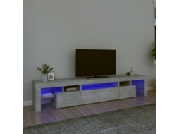 Vidaxl Móvel De Tv Com Luzes Led 215x36,5x40 Cm Cinzento Cimento