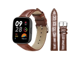 Bracelete para Redmi Watch 3 Couro Fivela de Pino de Bambu Marrom Escuro XIAOMOYU
