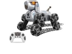 Cão Robô Interativo Com Sons De Latido E Música - Brinquedo De Acrobacias Rc Inteligente Para Crianças De 8 A 13 Anos (prata)