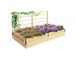 Canteiro Elevado BTFORUS para plantas com treliça 183x98,5x95cm natural