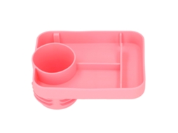 Bandeja Silicone Para Carrinho De Bebê Multifuncional Com Porta-copo E Compartimentos Rosa