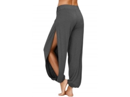 2026 pantalones de Yoga para Mujer Con Entalladura Lateral Pantalones Deportivos Suaves para Ejercicio Y Playa M Cinza Escuro