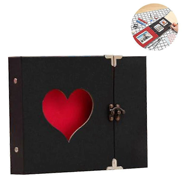 Álbum de Fotos Personalizado com Páginas Pretas para Colagem, Ideal para Casamentos, Natal, Dia Dos Namorados BRILVIBERA