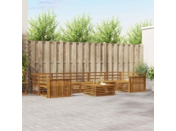 Vidaxl Conjunto De Sofás Para Exterior 8 Pcs Natural