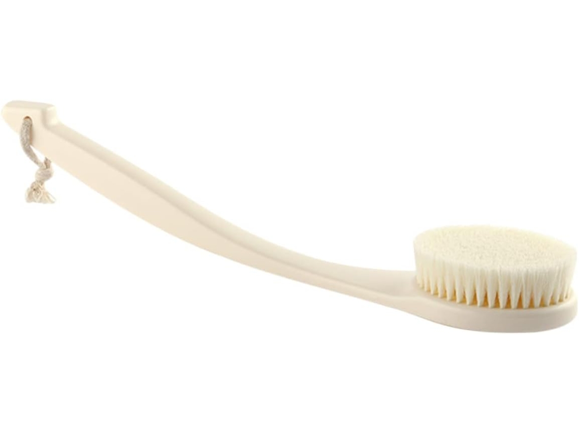 Escova De Banho Esfoliante Com Cabo Longo, Escova De Chuveiro Para Corpo E Costas, Limpa E Esfolia A Pele