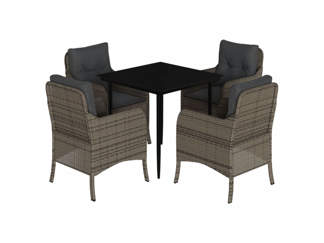 Garden Dining Set, Garden Dining Sets Vidaxl Cinzeto Rattan / Vime (80 Cm Table Length)