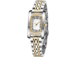 Vestido de Luxo Feminino Strass Aço Inoxidável À Prova DÁgua Quartzo Data Relógio Luminoso