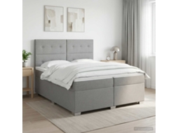 Vidaxl Cama Box Spring Com Colchão Cinzento-claro 200 X 200 Cm Tecido