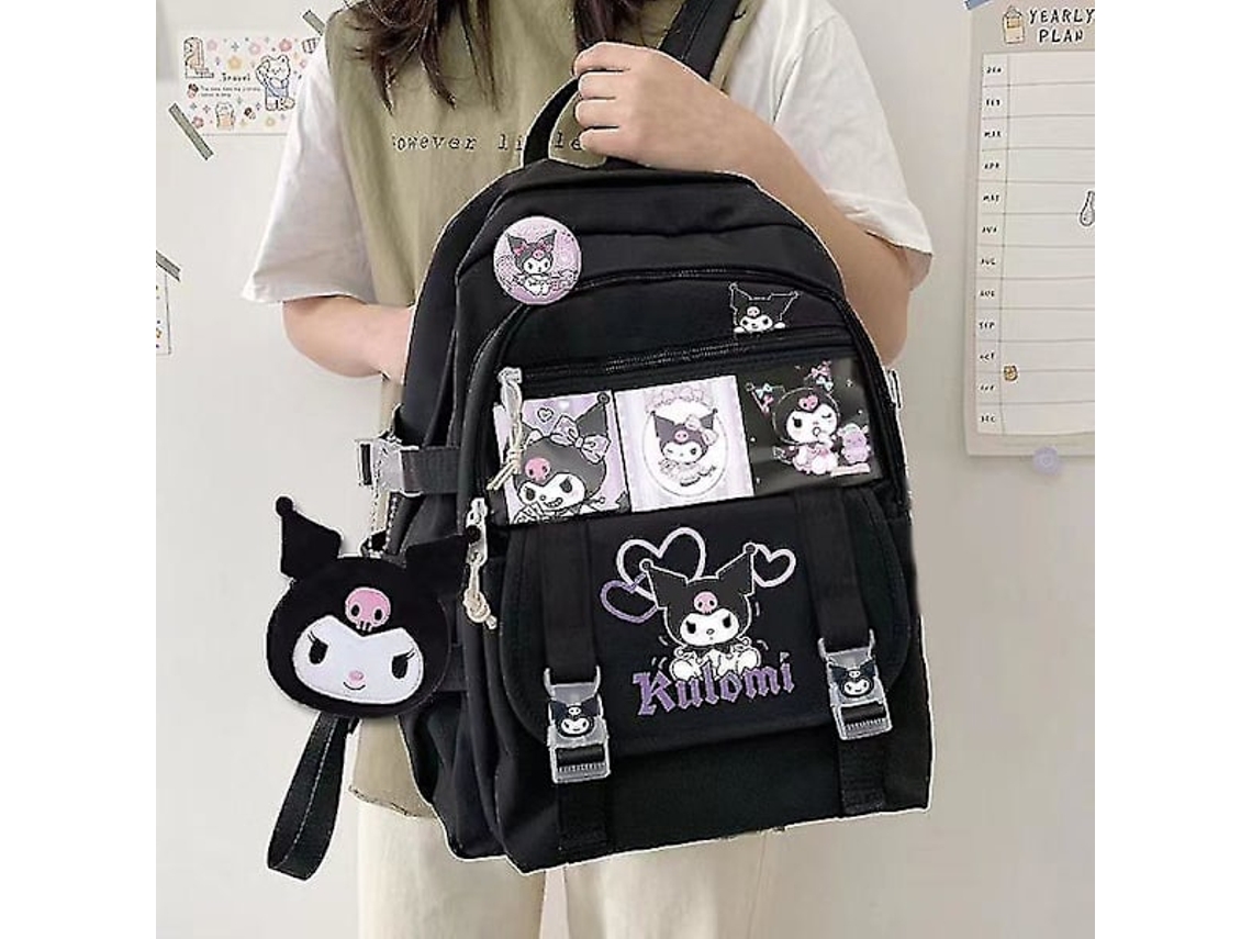 Nova Mochila Sanrio Kuromi Pompompurin My Melody Para Estudantes, Grande Capacidade, Desenho Animado, Escolar Fofa, Tipo 2, 41cm X Aquaforge