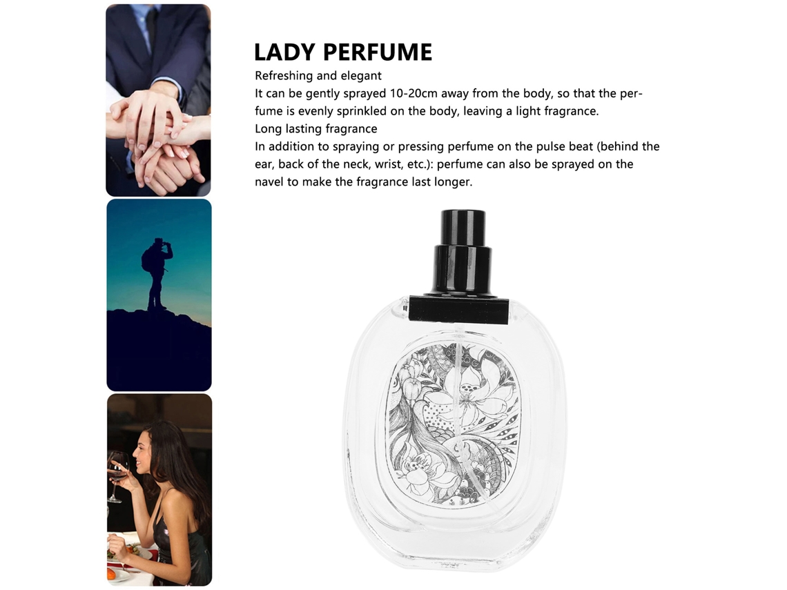 Perfume Para Mulher Com Notas Florais Woody E Longa Duração, Fragrância Leve 50ml