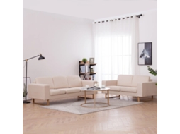 Vidaxl 2 Pcs Conjunto De Sofás Tecido Cor Creme