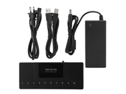 Hub Usb 3.0 Com 10 Portas E 2 Portas De Carregamento Rápido, Indicador Led, Adaptador De Hub De Carregamento Portátil