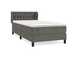 Cama com Molas/colchão 90x190 Cm Veludo Cinza escuro MAISON EXCLUSIVE