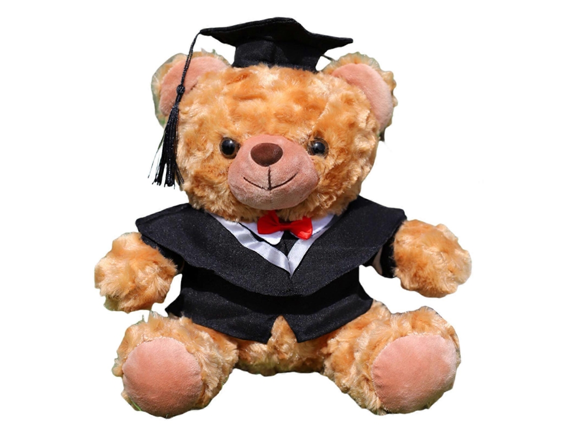 Urso De Pelúcia De Formatura Com Beca Cinza
