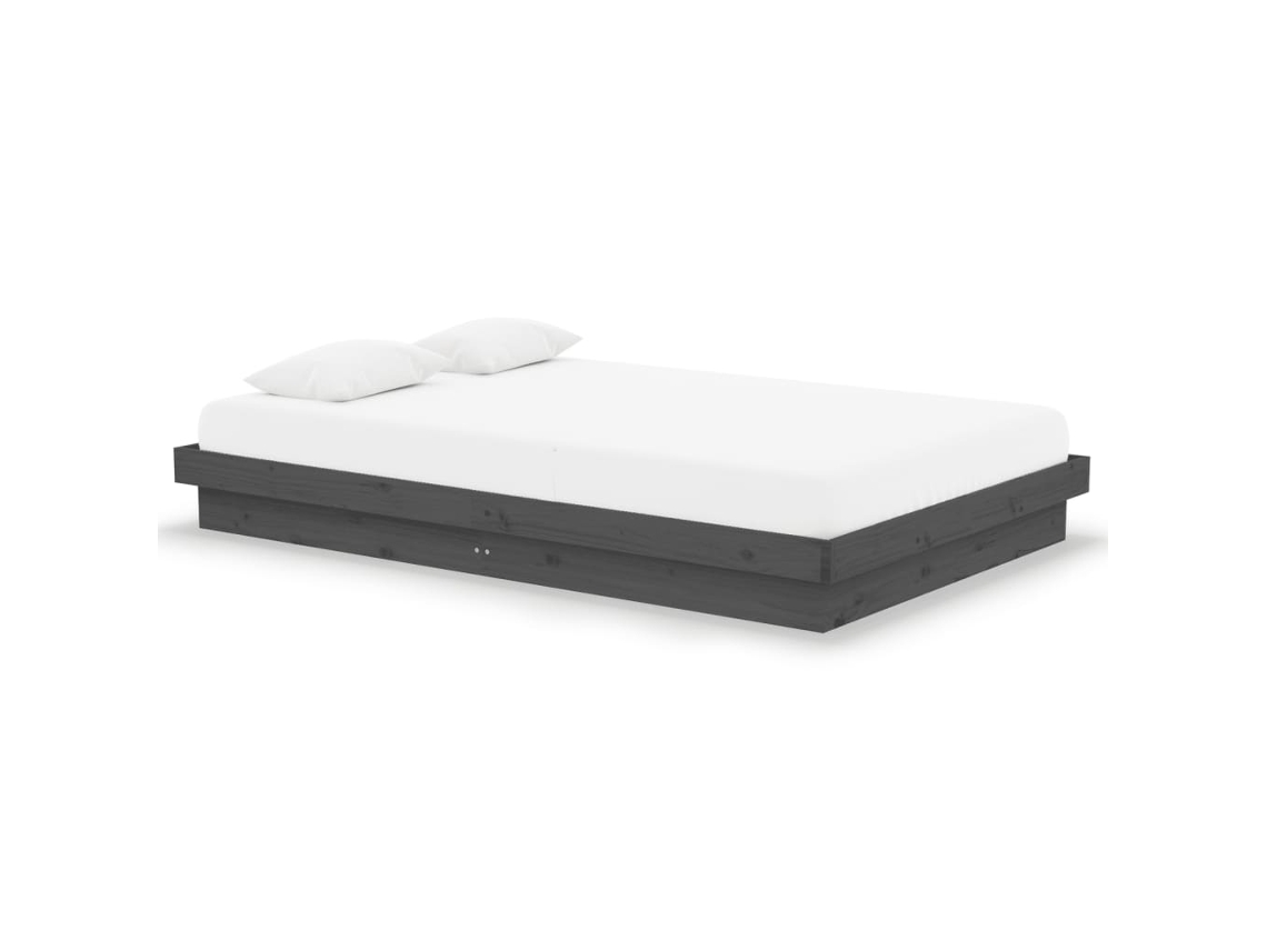 Estrutura Cama Pequena Casal em Pinho Maciço Cinza MAISON EXCLUSIVE (120x190 cm)