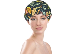 Touca De Banho Feminina, Reutilizável, Impermeável, Dupla Camada, Com Elástico, Ideal Para Cabelos Longos, Touca De