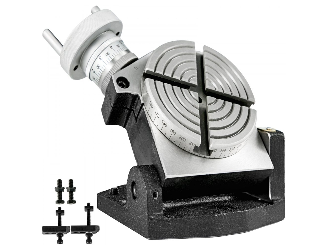 Mesa Divisora Giratória 100mm Com Divisão 360º Para Fresadora Tekmaquinas