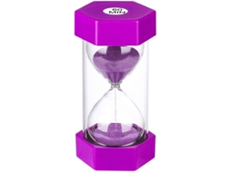 Reloj De Arena De 60 Minutos De Plástico Y Vidrio, Temporizador Para Clases, Cocina Y Juegos, Azul Y Morado