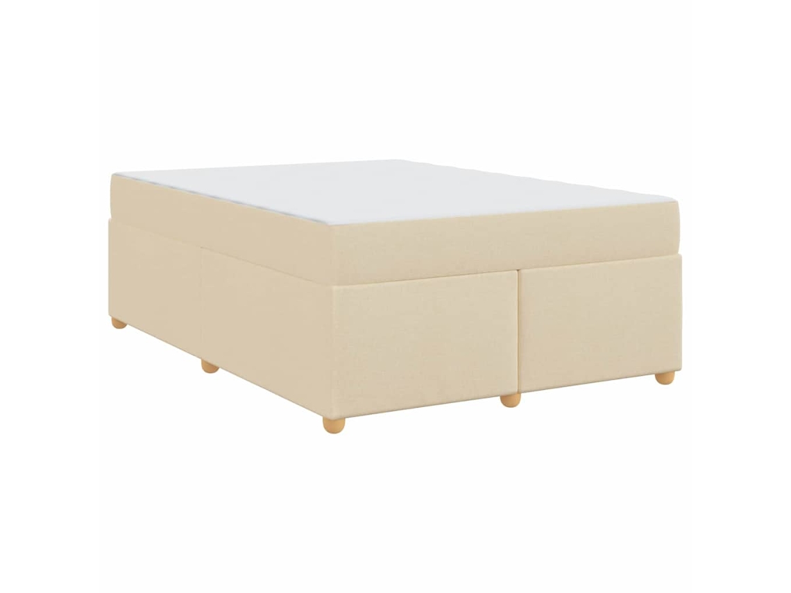 Conjunto 1 Cama Moderna Vidaxl Creme Tecido (140 X 200 Cm)