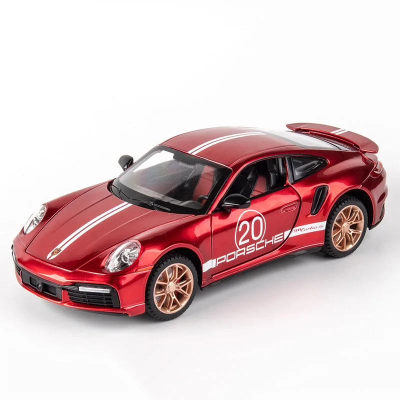 (turbos Vermelho) 1:24 - Miniatura De Carro Em Metal Fundido - Simulação De Som E Luz