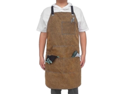 Delantal De Couro Para Oficina 24"x37" Resistente Ao Calor E À Chama Ajustável Com Bolsos