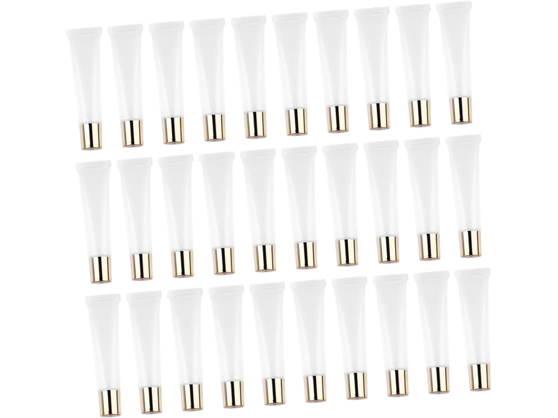 Pacote Com 50 Tubos Recarregáveis Para Brilho Labial Em Plástico Transparente De 15ml, Leves E