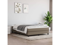 Vidaxl Cama com Molas/colchão 160x200 Cm Tecido Castanho acinzentado