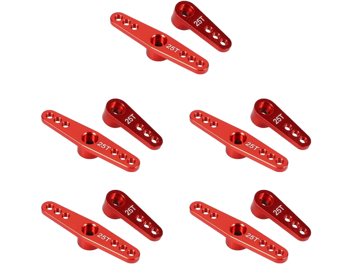 10 Braços de Servo Rc de Alumínio 25t para Ferramentas Elétricas Futaba Savox Xcore Hd, Vermelho SFUSHOS