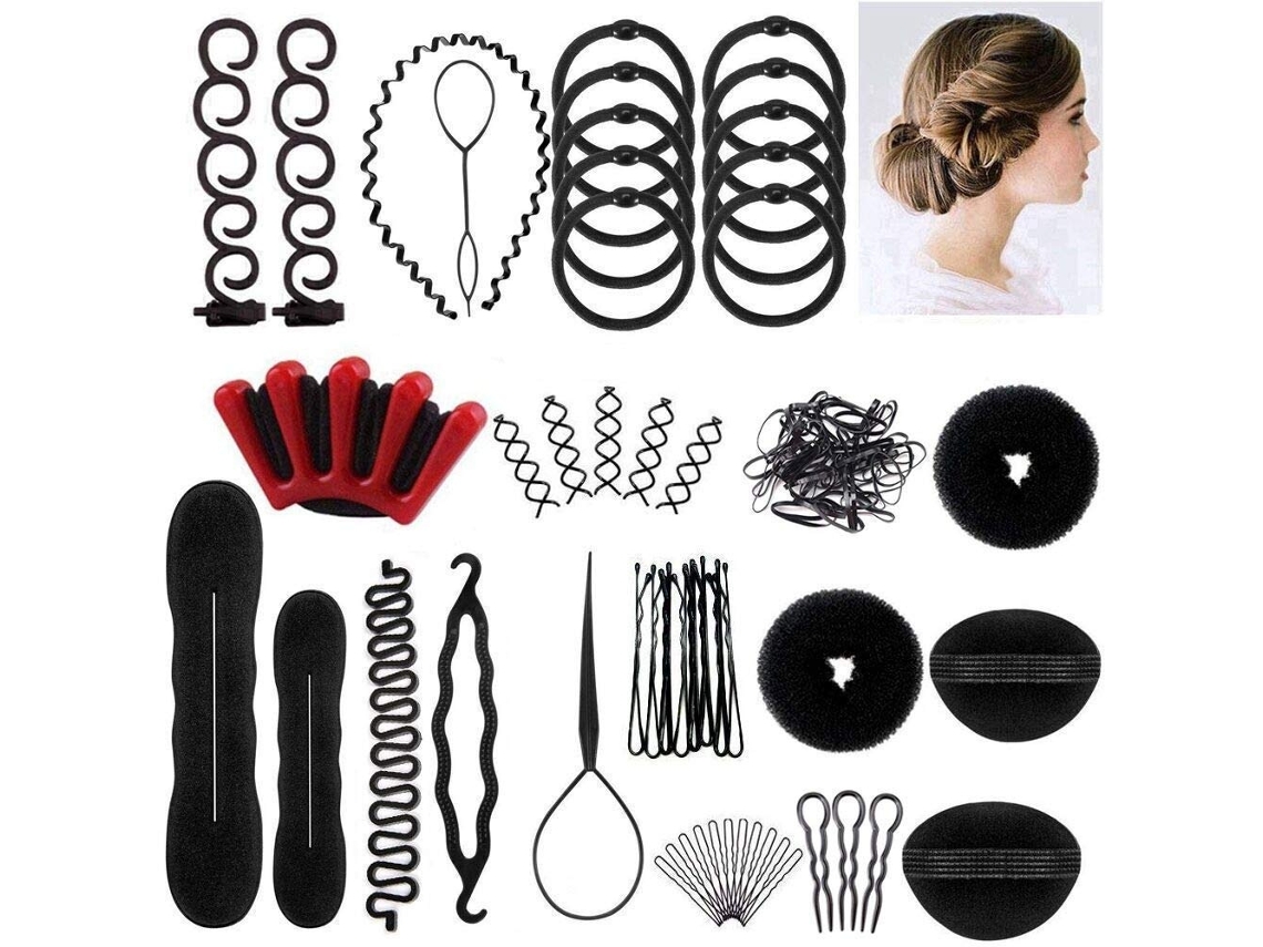 Acessório De Cabelo Elysve Kit De 25 Acessórios Para Penteados E Tranças