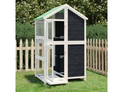 Vidaxl Gaiola Para Pássaros 97x81x152 Cm Pinho Maciço Cinzento