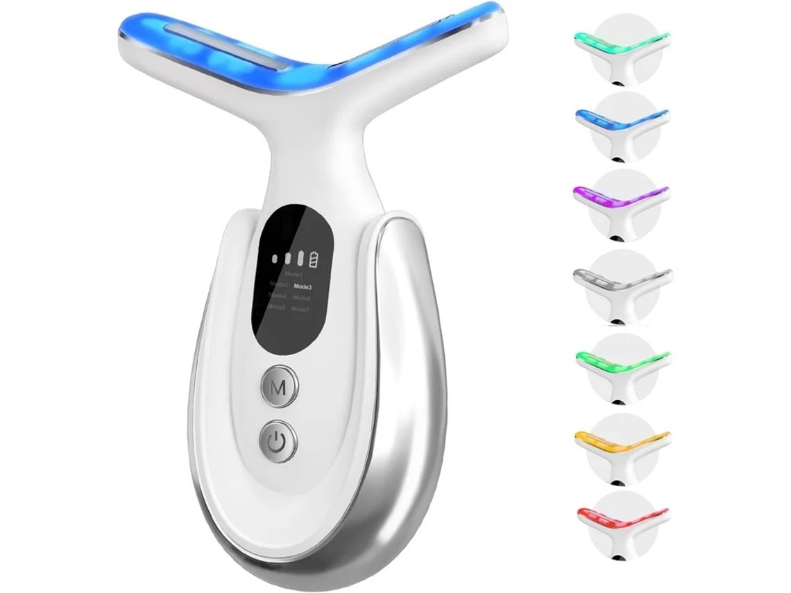 Massageador Facial E Corporal 7 Em 1 Com Vibração E Função De Aquecimento (branco)