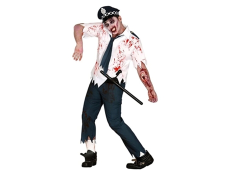 Disfraz De Adulto Polícia Zombie Para Halloween Con Accesorios Talla L Guircap22