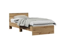Estrutura da Cama com Cabeceira Carvalho Artesanal 90x200 cm MAISON EXCLUSIVE
