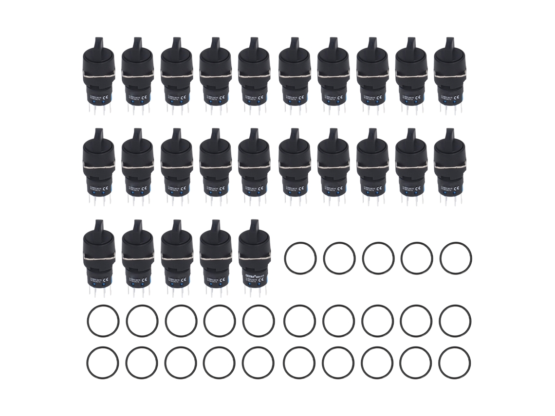 Interruptor Seletor 3 Posições Bemla1622xd/31yg Luz Verde 16mm Sunflare 25pcs