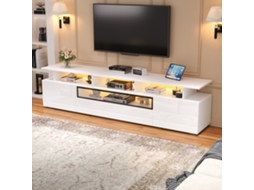 Móvel 180x38x45 Led 2 Armários 1 Gaveta 10 Prateleiras 75"