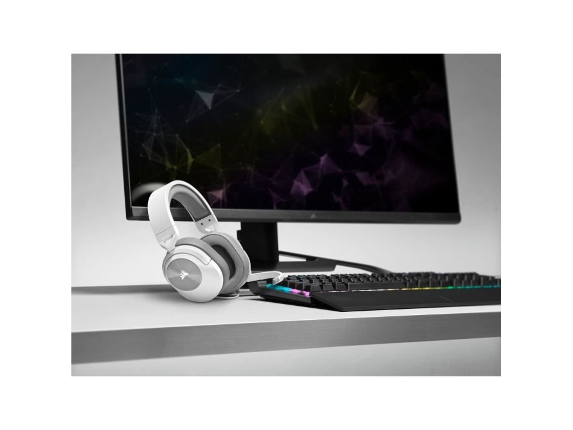 Headset para Jogos CORSAIR Hs55 Surround Branco Microfone Omnidirecional
