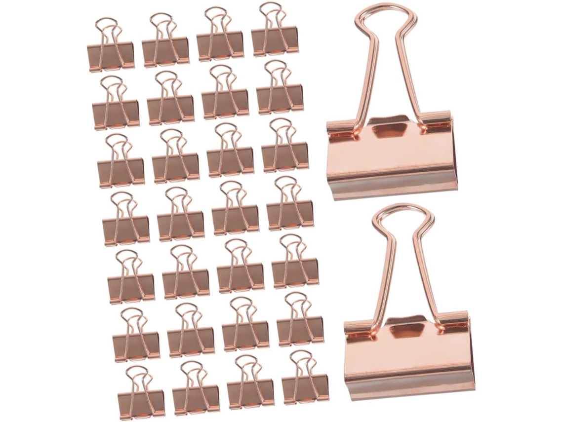 Conjunto De 100-clipes Metal Rosa Com Revestimento Eletrolítico Prender Papel Resistência, Ideais Escritório E