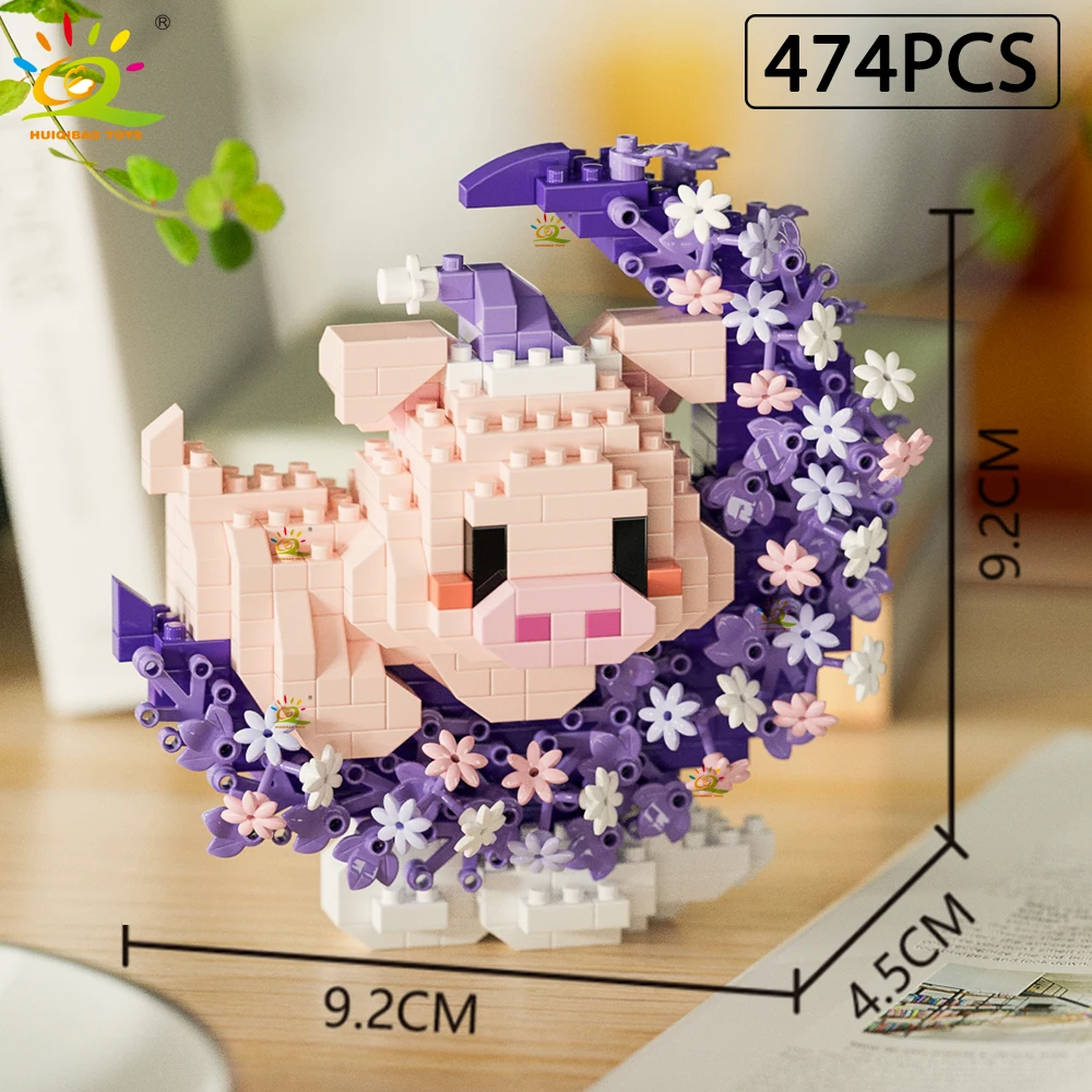Blocos De Construção Em Miniatura De Flores E Animais Moc