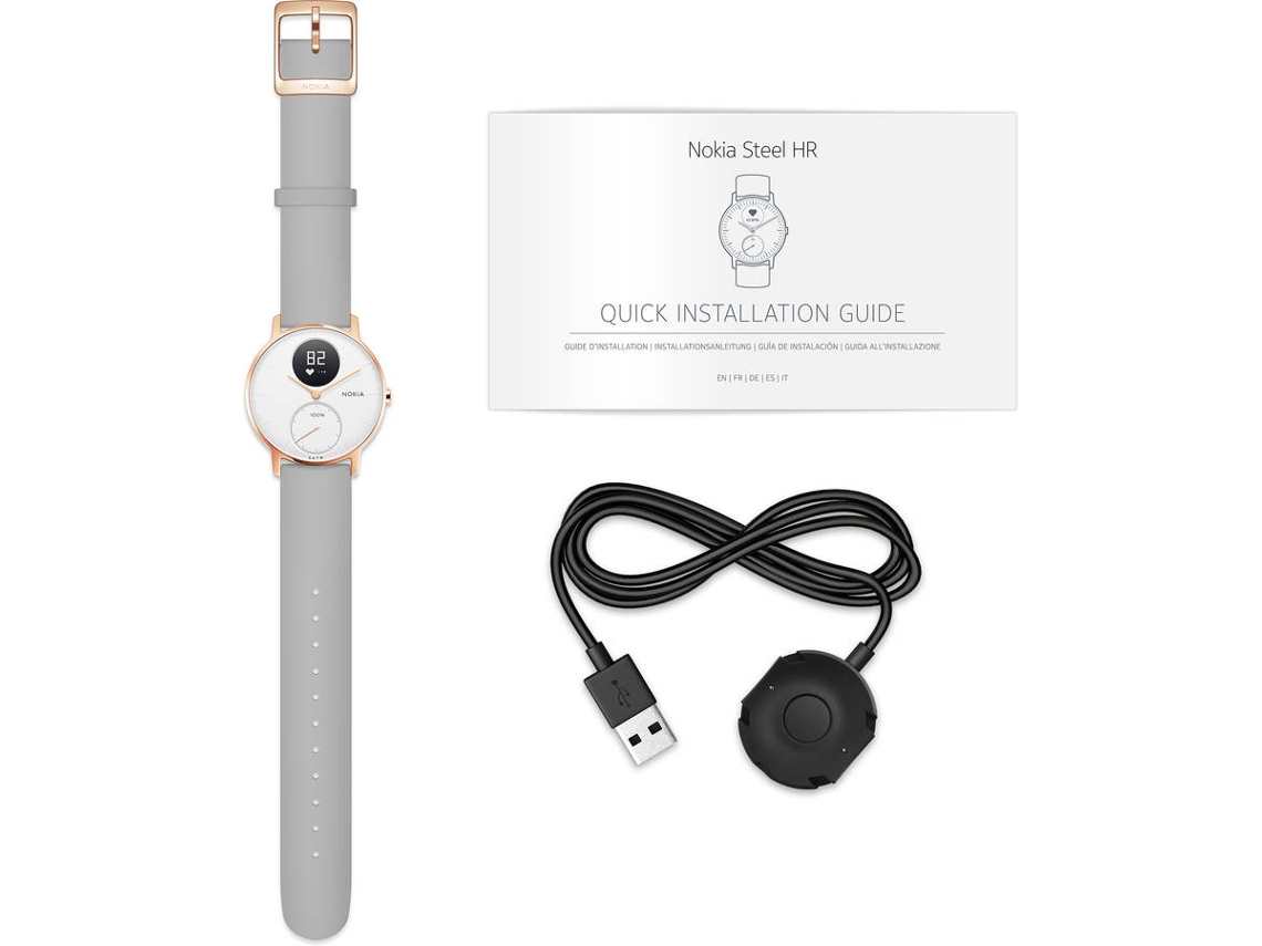 Relógio Desportivo NOKIA Steel HR36mm (Bluetooth - Até 25 meses de autonomia - Cinzento)