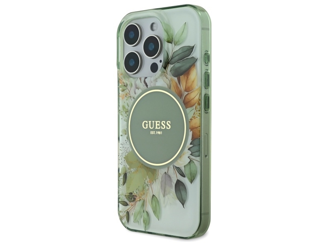 Capa para iPhone 16 Pro Max GUESS Pele Sintética Rígida Verde