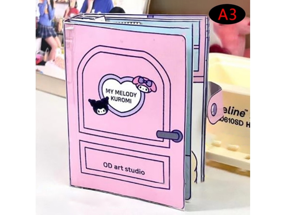 Livro Silencioso Sanrio Doudou, Livro Educativo Caseiro Kuromi, Tamanho A3 BRILVIBERA