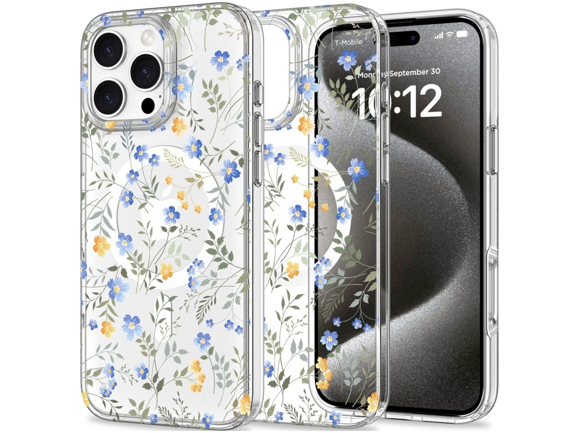 Capa TECH PROTECT Magmood Para Magsafe Iphone 16 Pro Max Com Tema De Flores De Primavera
