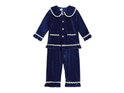 2026 conjunto de Pijamas de Invierno para Niños Niñas Suave Velvet Rojo Navideño Talla Verdadera 7 8t um Azul