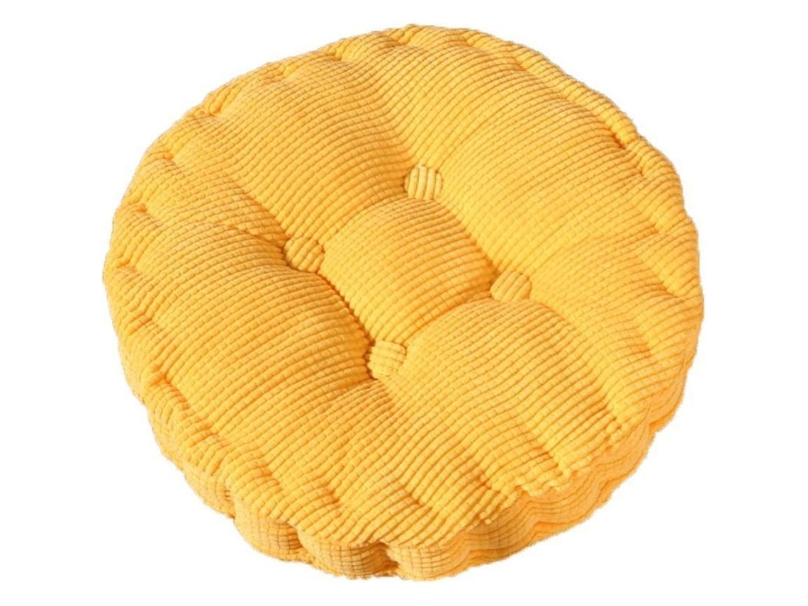 Cojin Redondo Nova Line 40x40cm Amarelo, Confortável para Casa, Cozinha, Jardim, Escritório