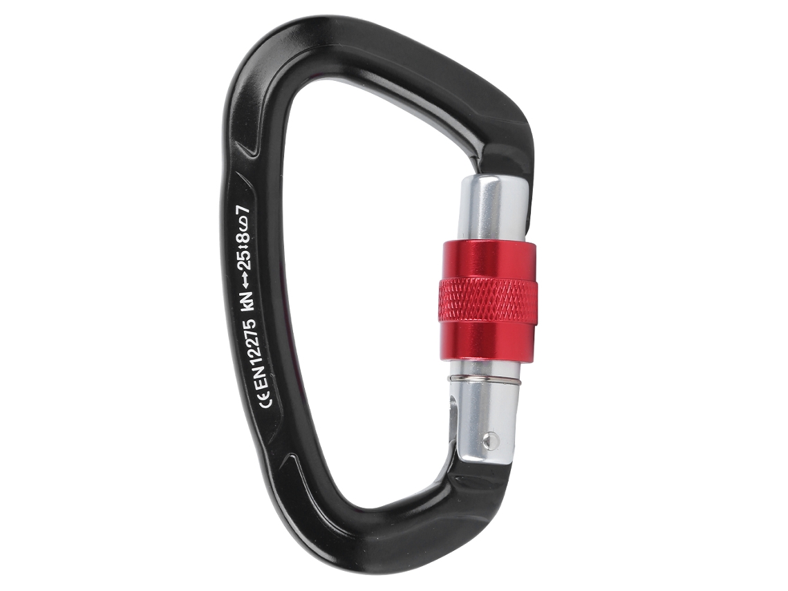 Carabiner de Alumínio para Escalada em Rochas e Rede de Dormir com Fechamento Automático Preto S/MARCA