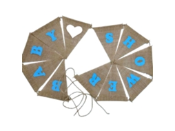 Bandeira de Triângulo de Juta para Baby Shower LAXISCREED