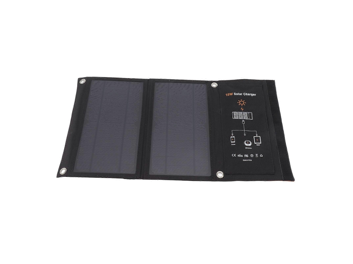 Carregador De Painel Solar Monocristalino De 15 W Com Duas Portas Usb, Carregador Solar Dobrável Para Áreas Externas, Preto Olysi Shop