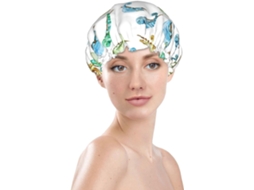 Touca De Banho Feminina, Reutilizável, Impermeável, Dupla Camada, Com Elástico, Ideal Para Cabelos Longos, Colorida E