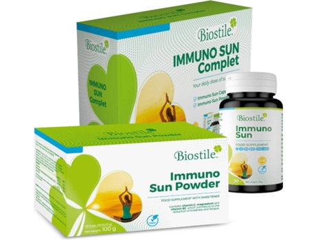 Biostile Immuno Sun Complet – 3800 Ui De Vitamina D3, Vitamina C, B6, B12, Ácido Fólico, Magnésio E Extrato De Reishi