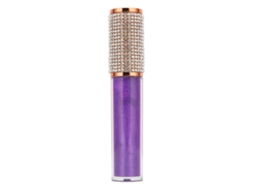 Brillo De Lábios Com Pedras Strass Em Tubo Redondo Hidratante E De Longa Duração Purple Haze